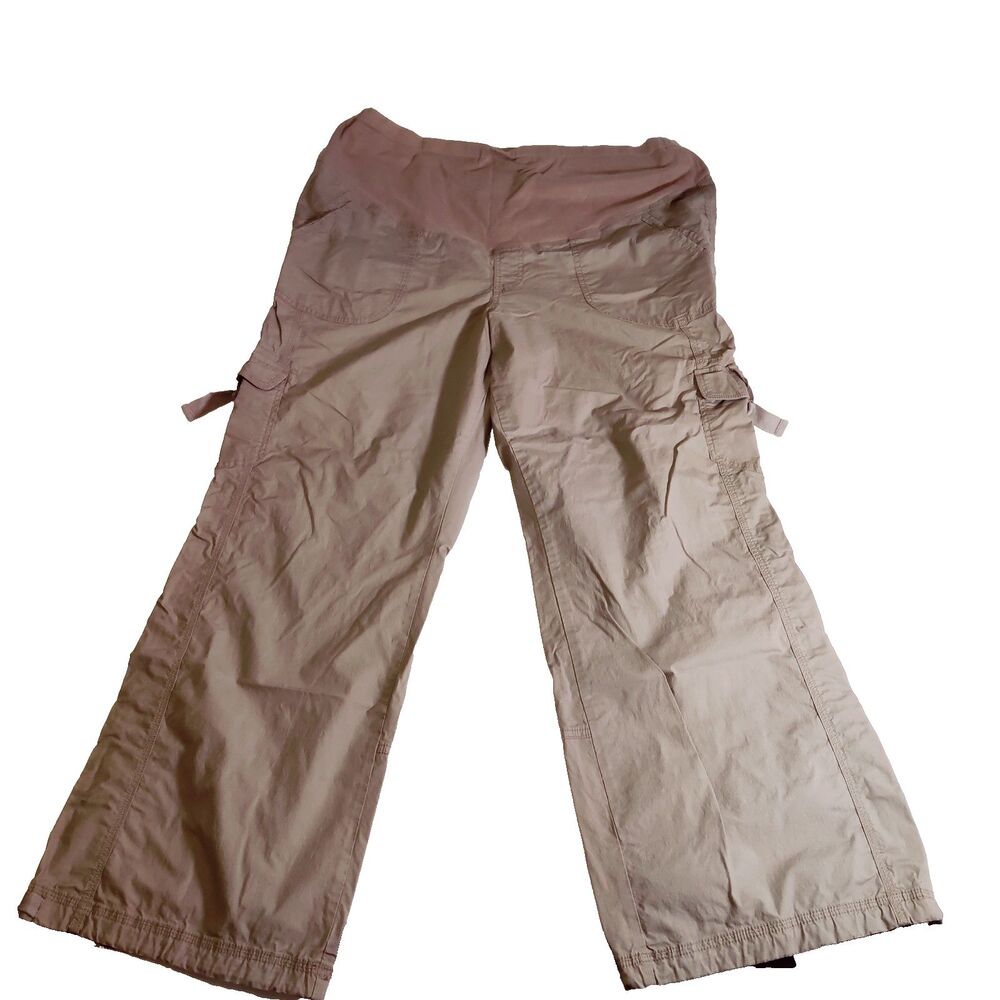 Lane Bryant Maternity Women's Plus Size 20, BROWN Cargo Chino Pants Wide Bottom